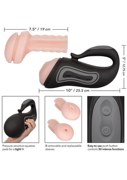 Masturbatore doppio vagina ano massaggiatore per pene Rechargeable Grip-N-Stroke