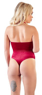 body lingerie intimo donna sexy in velluto e pizzo a perizoma rosso sensuale red