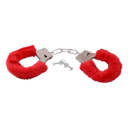 Manette con pelliccia sintetica bondage cuffs fetish costrittivo red