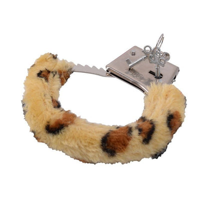 Manette con pelliccia sintetica bondage cuffs fetish costrittivo leopardato