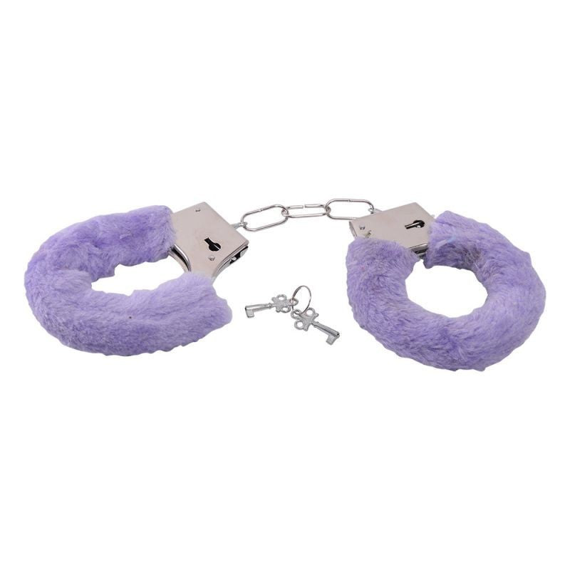 Manette con pelliccia sintetica bondage cuffs fetish costrittivo purple