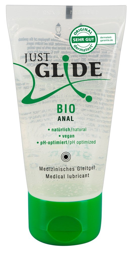 lubrificante gel intimo Anale bio just glide a base acqua salva preservativo 50 ml