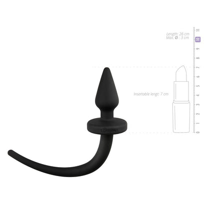 Fallo anale plug in silicone nero con coda dildo realistico ass butt black