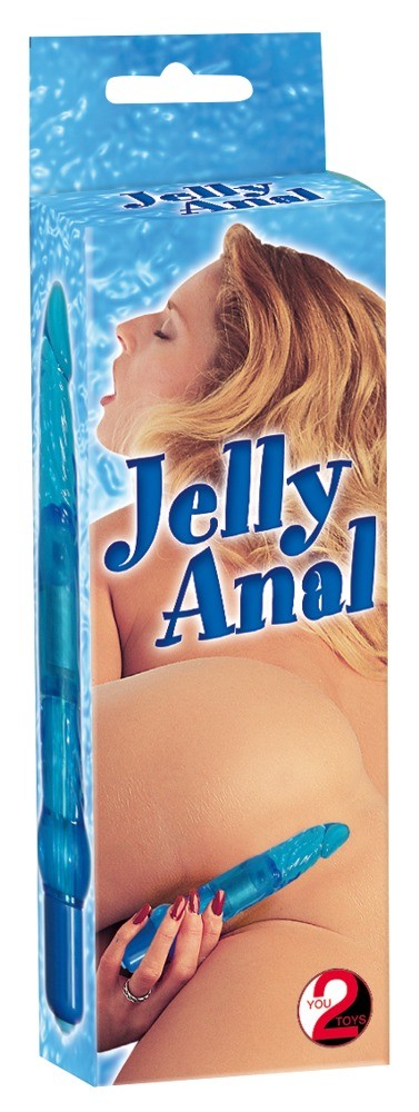 Anal jelly blue slim dildo