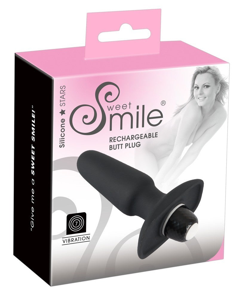 plug anale nero in silicone Sweet Smile Rechargeable Butt Plug