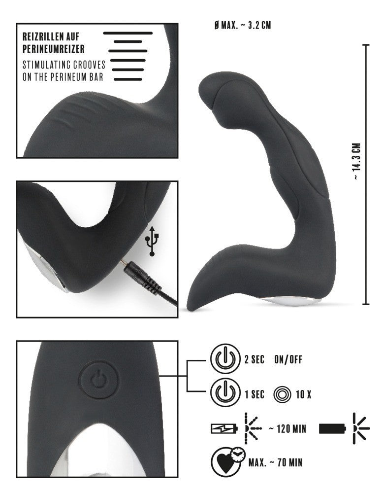 vibratore prostatico in silicone Rechargeable Prostate Stimulator