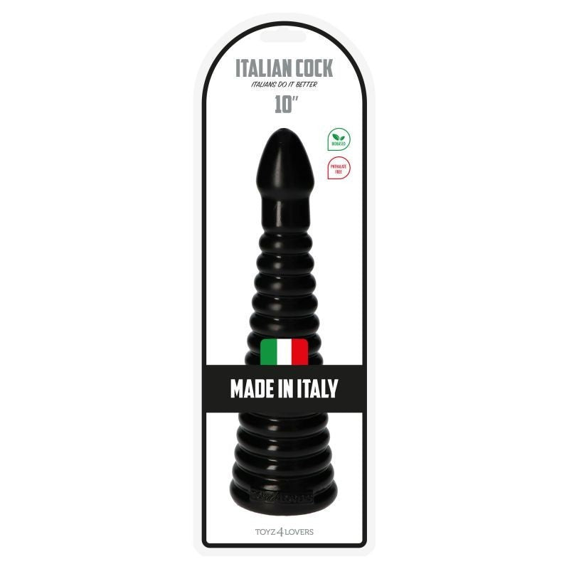 Plug anale dildo Italian Cock 10'' Nero