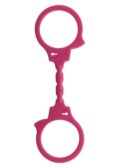 Manette sexy in silicone Stretchy Fun Cuffs pink