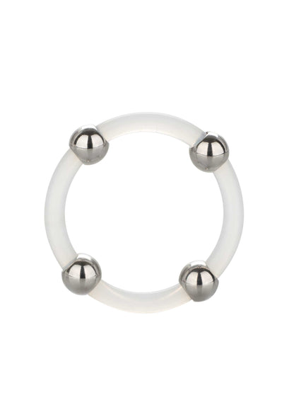 anello fallico Steel Beaded Silicone Ring L