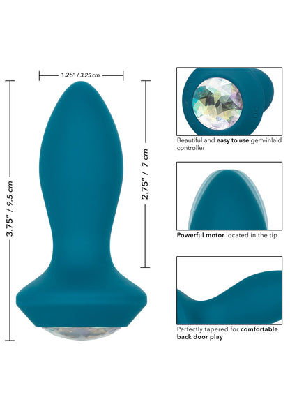 dildo vibrante in silicone ricaricabile con gioiello morbido sexy toys anal blu