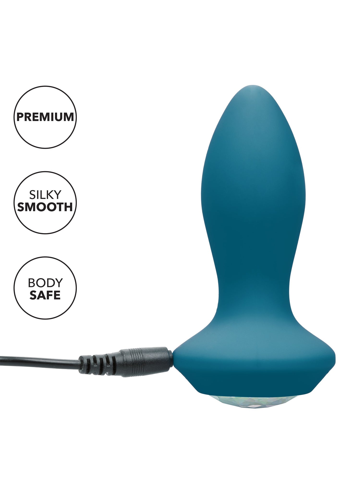 dildo vibrante in silicone ricaricabile con gioiello morbido sexy toys anal blu