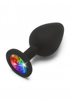 Plug anale in silicone nero Rainbow