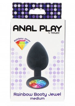 Plug anale in silicone nero Rainbow