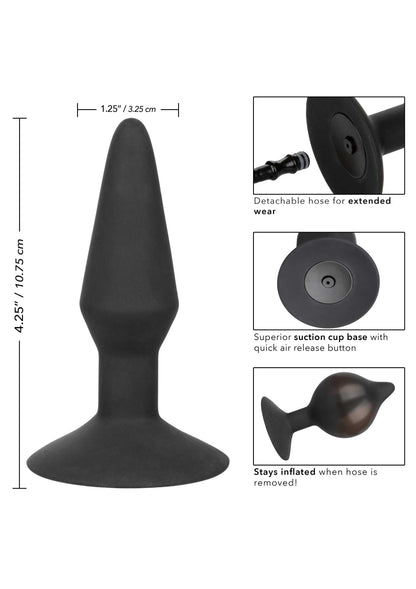 Plug anale nero in silicone gonfiabile Inflatable medium