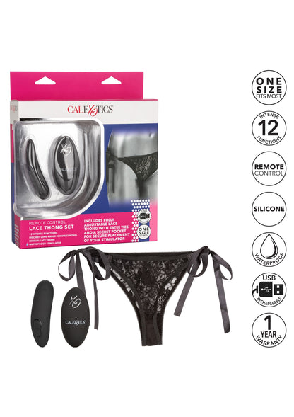 Remote Control Lace Thong Set