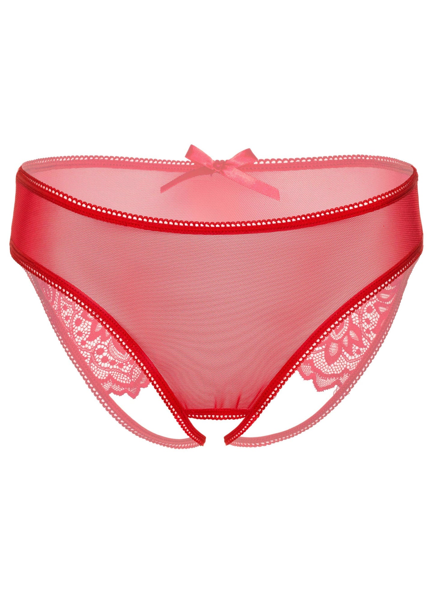 Slip trasparente con apertura intima e pizzo Nicolette crotchless panty