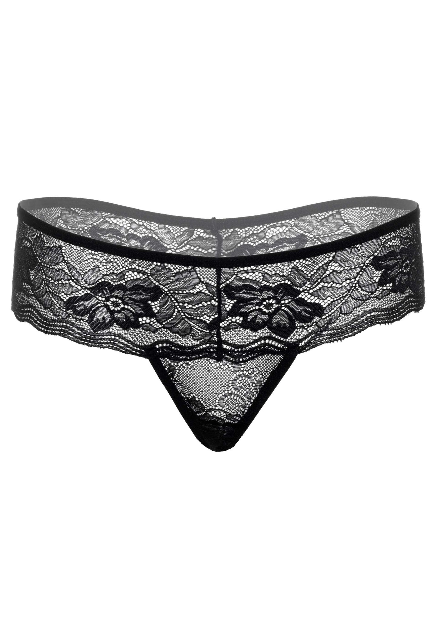 Perizoma nero in pizzo Jane crotchless thong panty