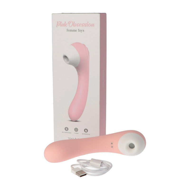 Vibratore vaginale anale con succhia clitoride Clitoral stimulator Pink Obsession