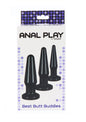 Kit fallo anale 3 pz dildo butt plug sex sex toys anal mini maxi black nero