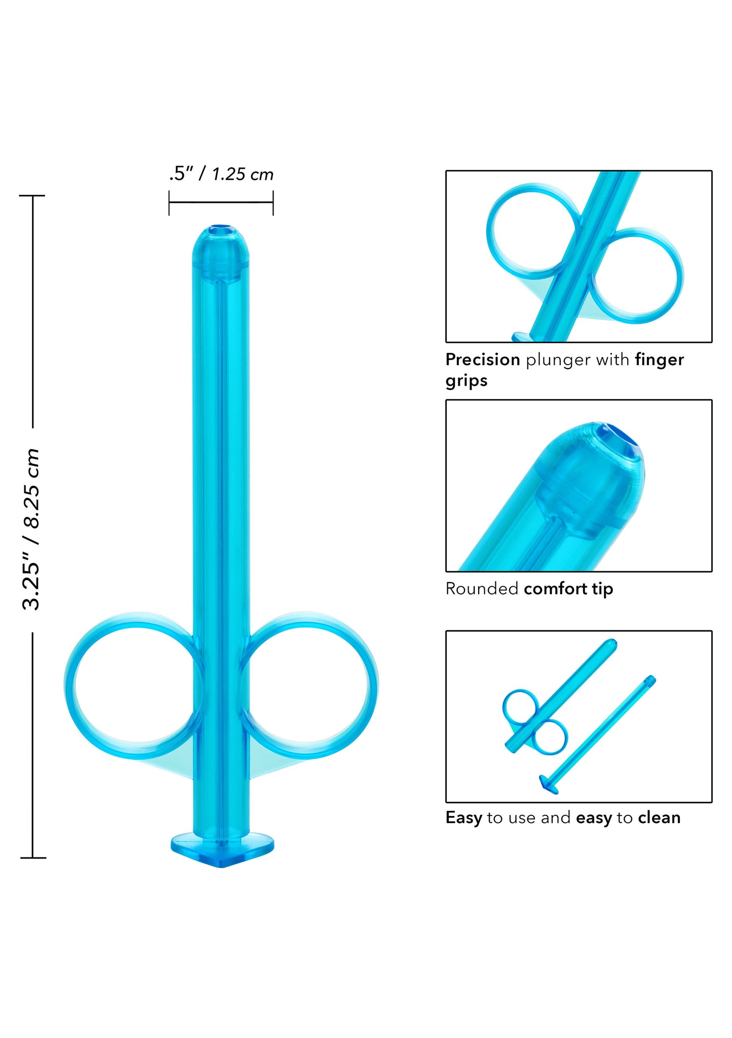 Siringa vaginale anale dispenser per lubrificante blu