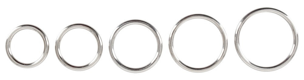 Anello fallico in metallo kit Set of 5 Cock Rings