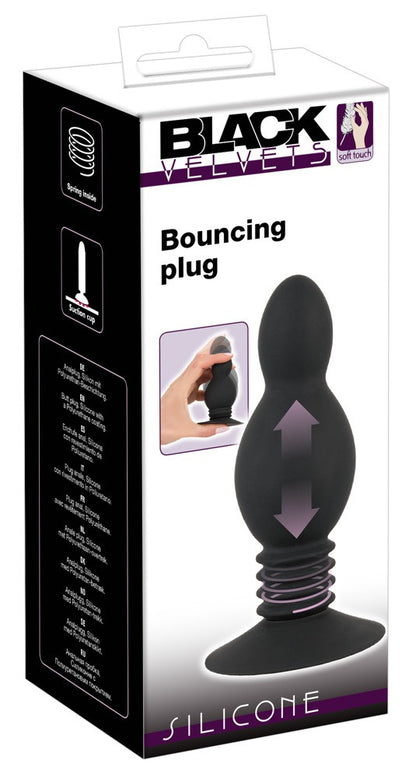 Bouncing Plug anale con ventosa nero