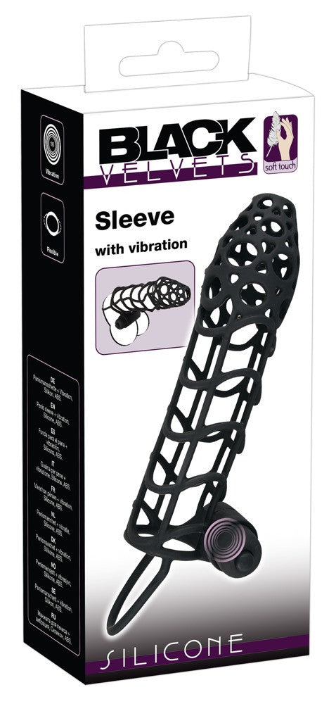 Guaina fallica vibrante Penis Sleeve Black Velvet M