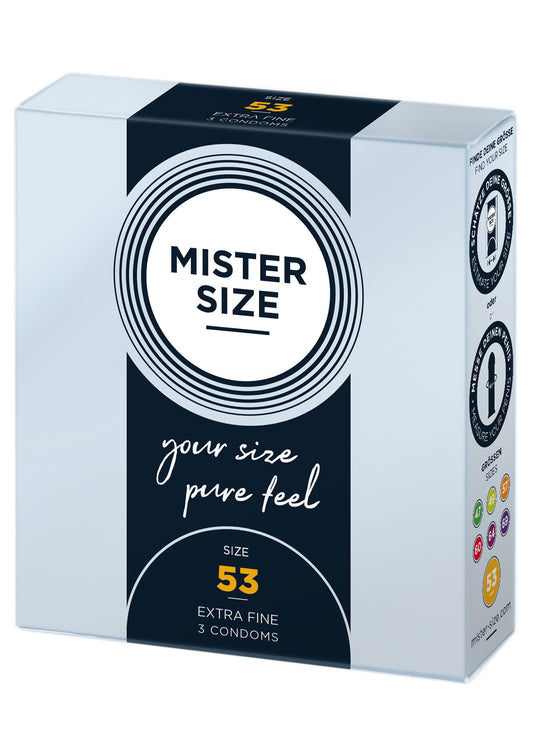 Preservativi in lattice lubrificati MISTER SIZE 53mm Condoms 3pcs