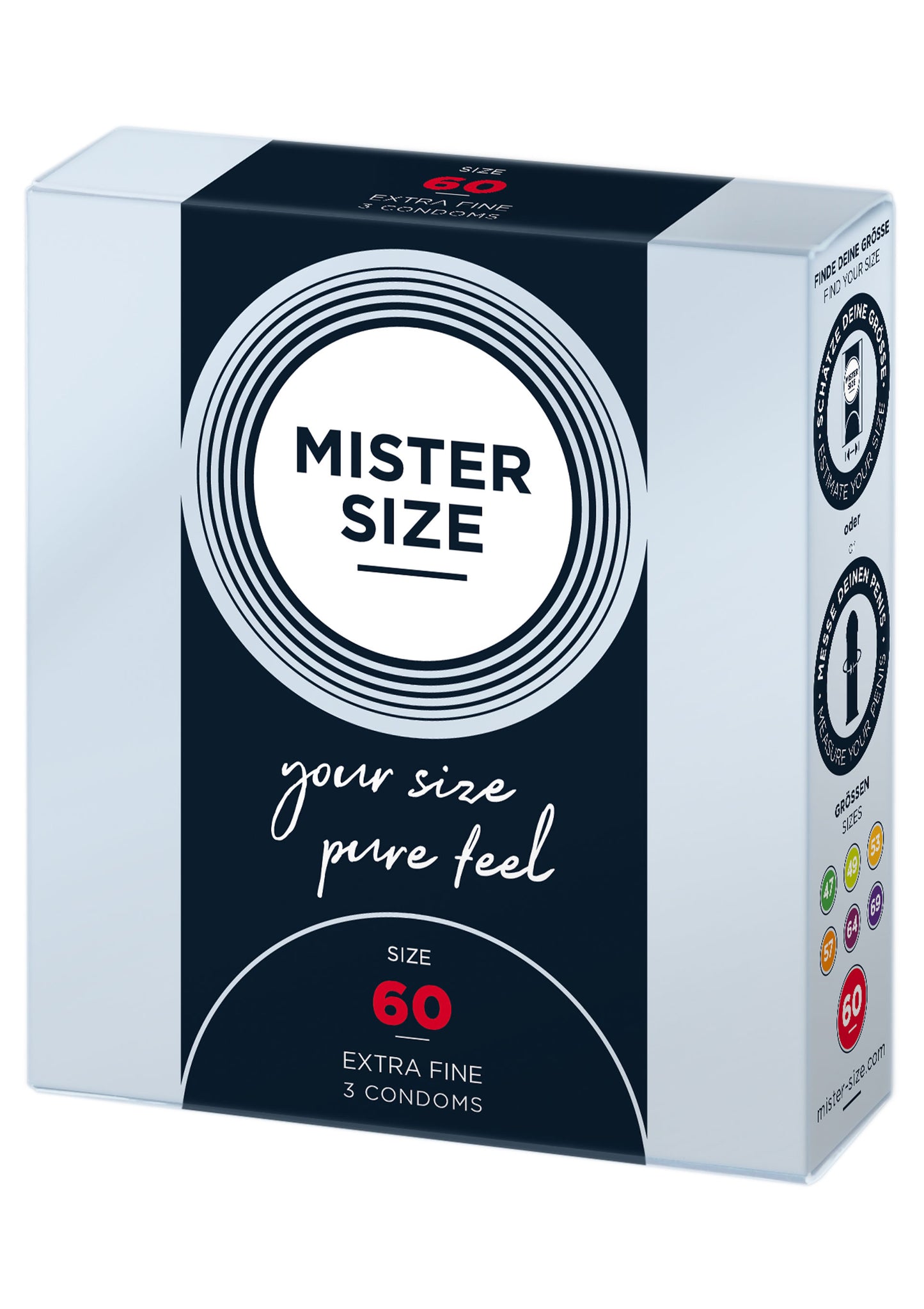 Profilattici sottili MISTER SIZE 60mm Condoms 3pcs