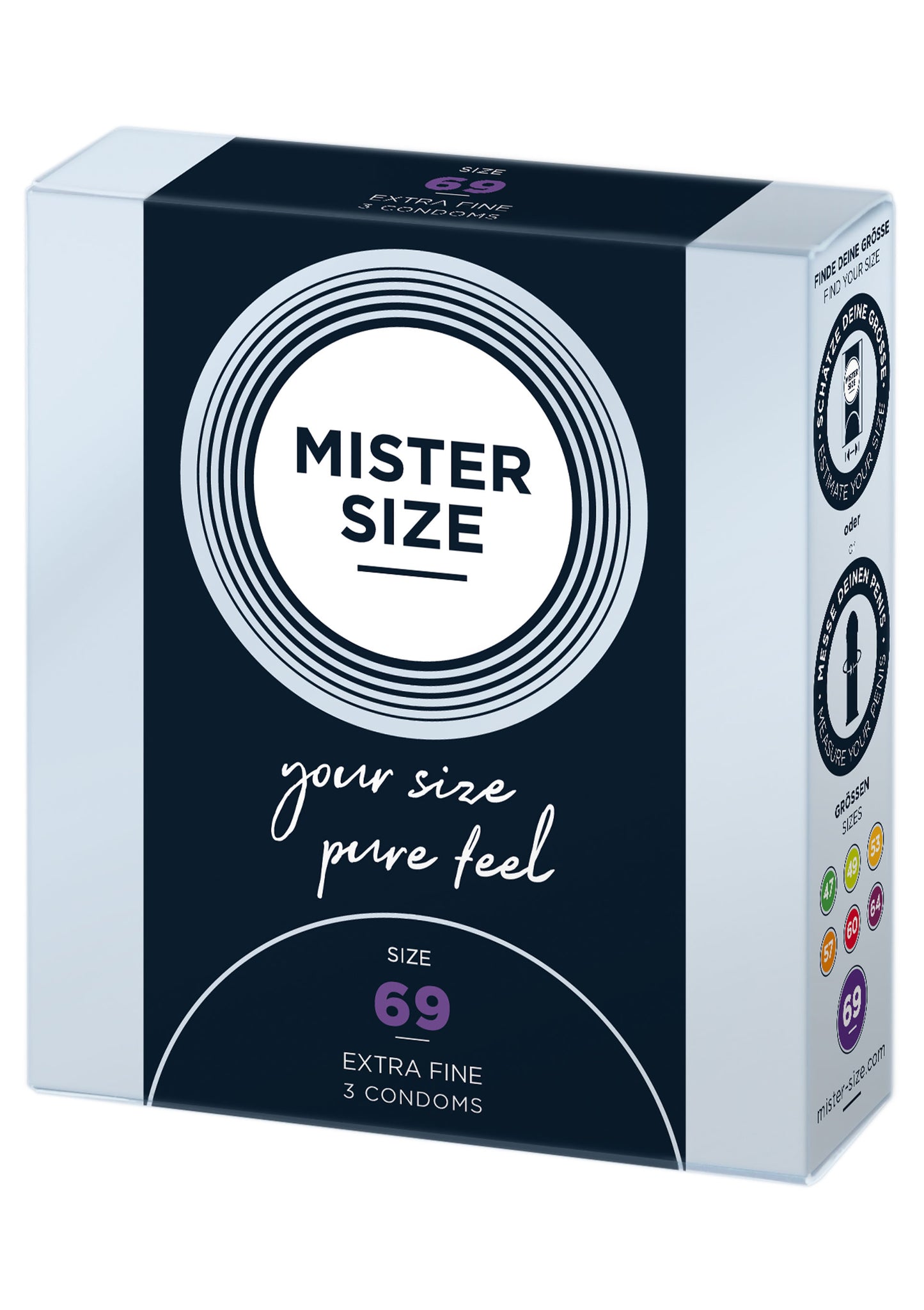 Profilattici lubrificati MISTER SIZE 69mm Condoms 3pcs