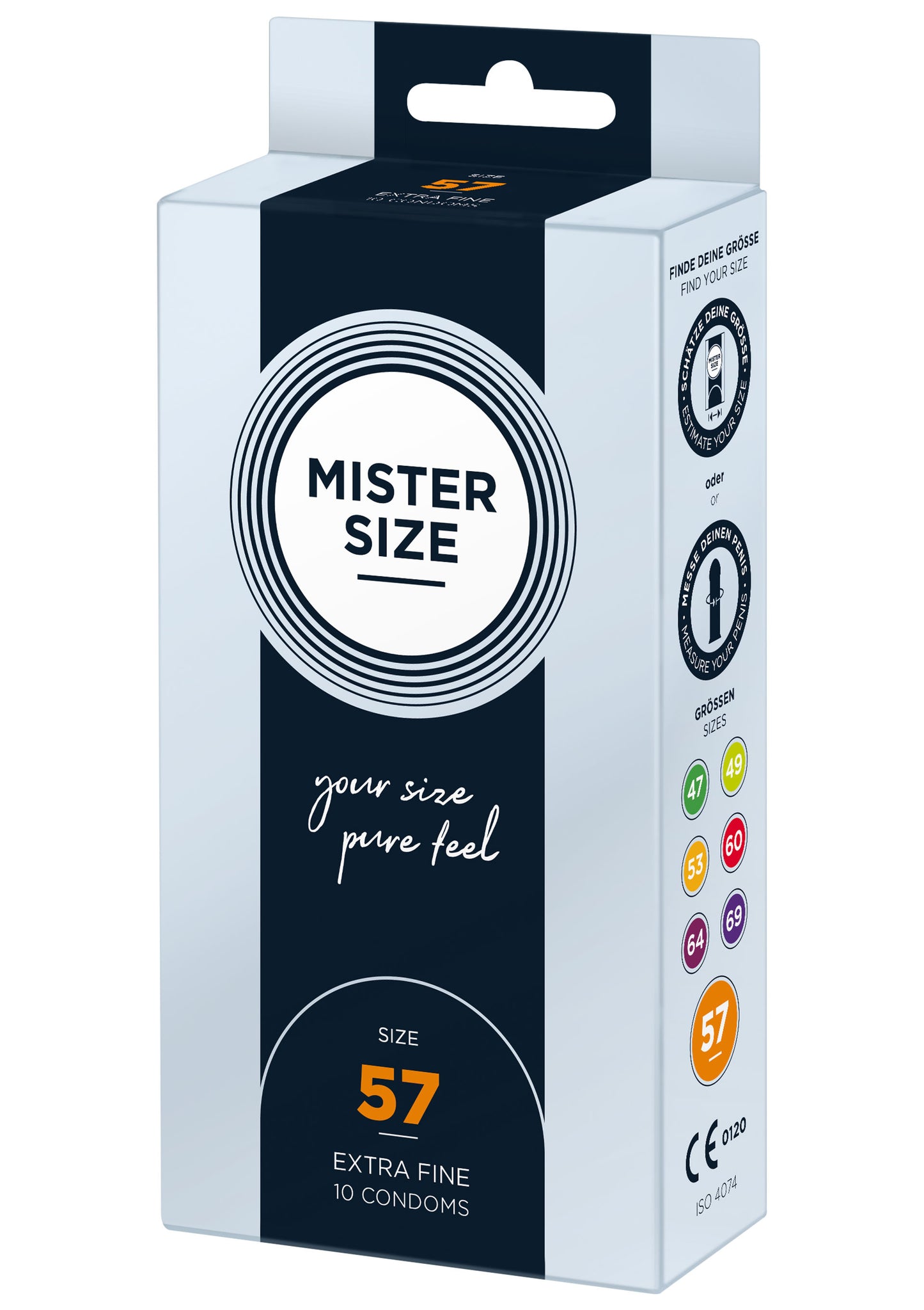 Profillatici in lattice naturale MISTER SIZE 57mm Condoms 10pcs