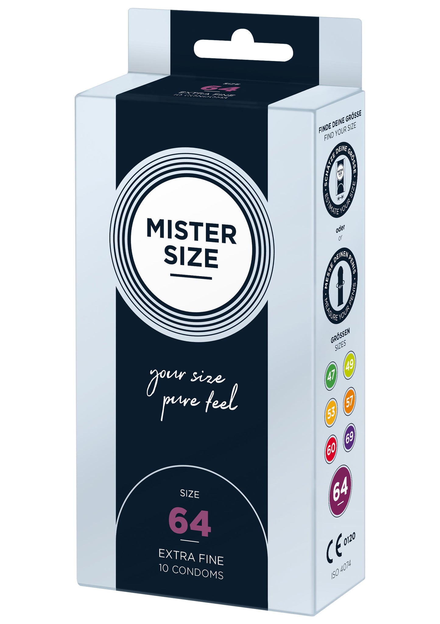 Preservativi sottili in lattice MISTER SIZE 64mm Condoms 10pcs